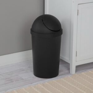 sterlite-114l-swing-top-round-bin-black