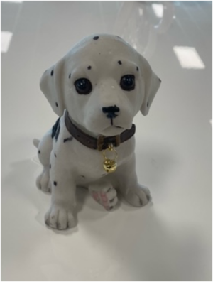 black-white-spots-sitting-puppy-ornament-14cm