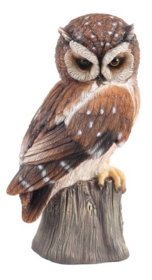 brown-owl-ornament-sitting-on-stump-26cm