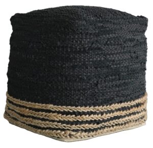 bogota-black-natural-woven-leather-w-hemp-40x40x40