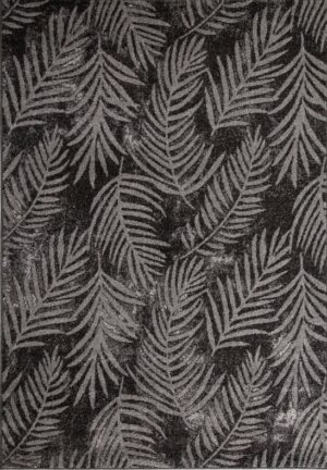 Asana Botanica Black/Lt Gry Short Pile Rug 1.2X1.7