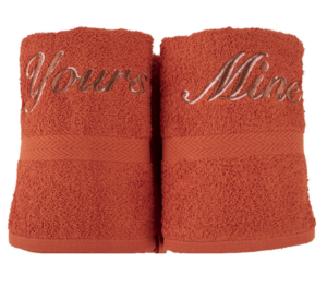 yours-n-mine-embroidered-towel-pack-paprika-2-pk