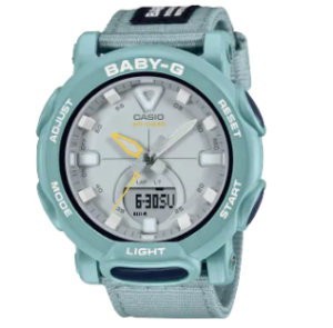 baby-g-green-digital-analogue-watch-cloth-band