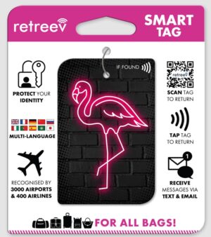 retreev-smart-luggage-tag-pink-flamingo