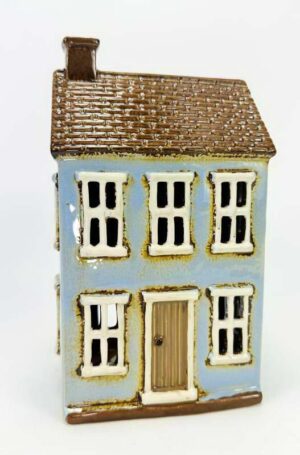 ceramic-blue-townhouse-tealight-house-13x9x22h