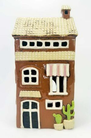 ceramic-brown-cactus-tealight-house-16x10x31h