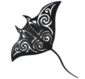 stringray-with-swirls-metal-wall-art-black