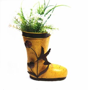 metal-gumboot-planter-small-yellow-18x7x20mm