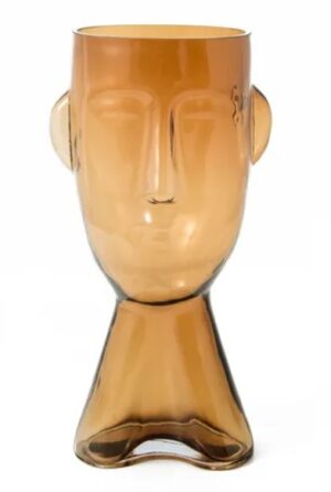 claydon-brook-glass-face-vase-amber-14x11x32
