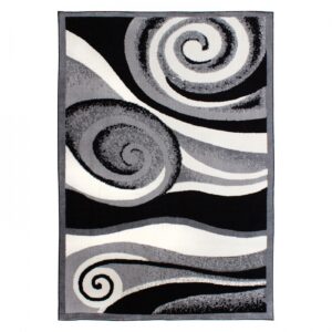 Urban Black Grey Seaswirl Rug 1.5X2.2 Polyester