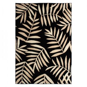 Pacifica Black Fawn Leaves Rug 1.5X2.2 Polyester