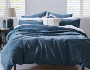 Laundered Linen Ocean Cali King Duvet Set