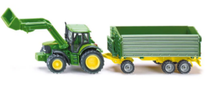 Siku John Deere Tractor F/Loader & Trailer 1:87