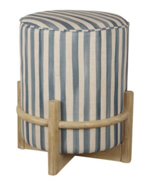 Taylor Blue Striped Ottoman 41X41X46Cm