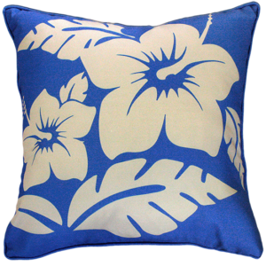 Hibiscus Blue Outdoor Cushion 45X45Cm Print