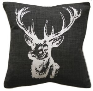 Buck Charcoal Silver Foil Cushion 45X45Cm