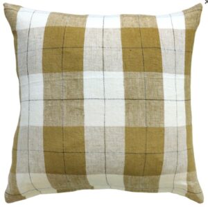 Willis Ochre Ivory Linen Cushion 50X50Cm