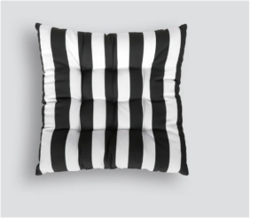 Stripe Outdoor Chair Pad Black 40X40X7Cm 2 Only