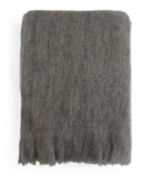 Fiesta Charcoal Brushed Acrylic Throw 125X150Cm