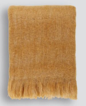 Fiesta Ochre Brushed Acrylic Throw 125X150Cm