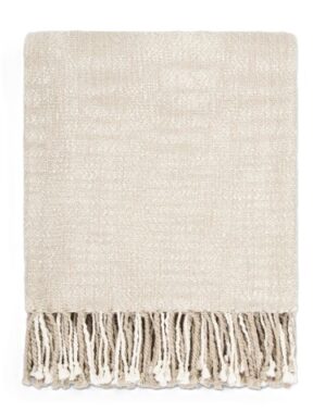 Varese Biscuit Wool Cotton Blend Throw 125X150Cm