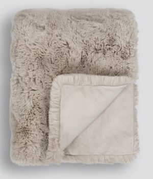 Pelage Taupe Faux Fur Throw 130X150Cm