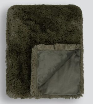 Pelage Olive Faux Fur Throw 130X150Cm