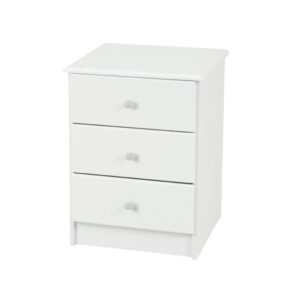 Kingston Bedside Cabinet 3 Draw White 455X400X590