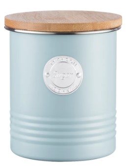 Typhoon Blue Sugar Storage 1Lt 14X12Cm Bamboo Lid