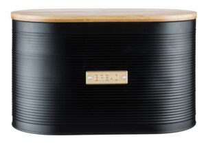 Typhoon Black Bread Bin 7.5Lt 33.5X18X16 Bamboo Li