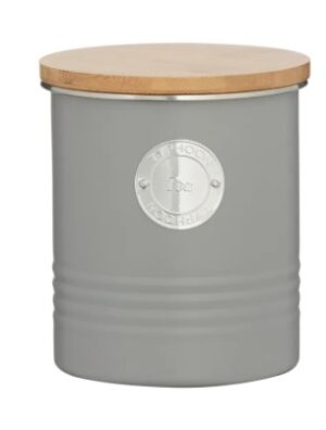 Typhoon Grey Tea Storage 1Lt 14X12Cm Bamboo Lid