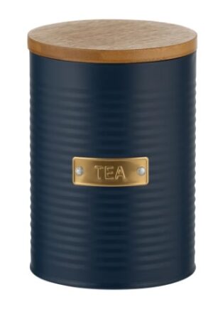 Typhoon Navy Tea Storage 1.4Lt 16X11Cm Bamboo Lid