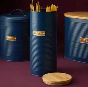 Typhoon Navy Pasta Storage 2.5Lt 27.5X11 Bamboo Li