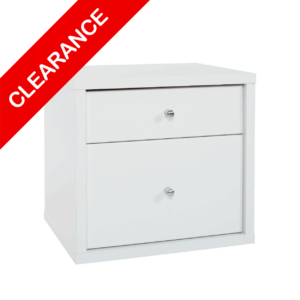 Cosmo 2 Draw Bedside Cabinet White 474X459H