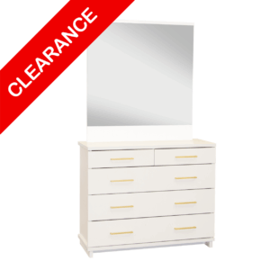 Franz 5Dr Dresser White W/Gold Handles