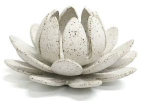 Ceramic Lotus Tealight Holder Sandy White 20X22X10