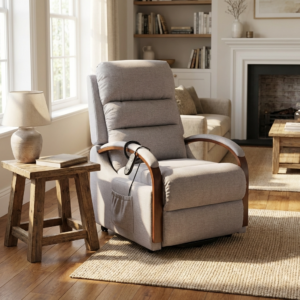 Arrowtown Lifter La Z Boy Chair Gem Cement Fabric