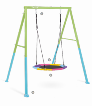 Saucer Swing Set Blue/Green 2.0X2.35X2.0M