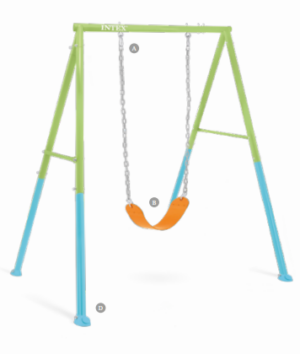 Two In 1 Swing Set Blue/Green 1.7X2.35X2.0M