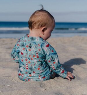 Sassy Pants Rash Vest Navy Ahoy 6-12 Months Spf50
