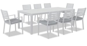 Matzo White Table 2100X900X750H + 8 Mayfair Chairs