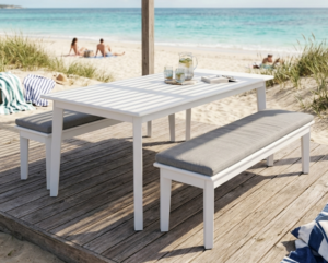 Mantra White Outdoor 2.1 Table + 2 Bench Seats