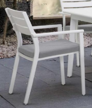 Mantra White Outdoor Dining Chair W Cushion