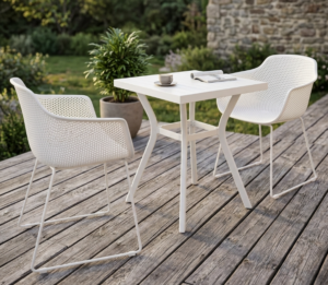 Daffodil White Chat Set + 2 Lilac Chairs