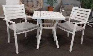 Daffodil White Chat Set + 2 Mayfair Chairs
