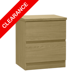 Roma 2Dr Bedside Cabinet Oak 480X396X555H