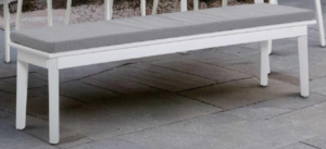 Mantra White Outdoor Bench With Cushion 1800X400