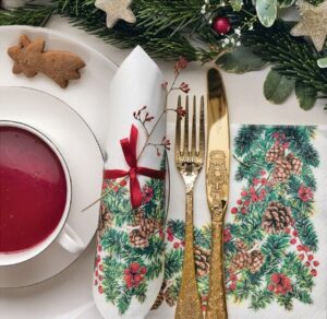 Christmas Napkins Winter Brances