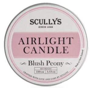 Scullys Blush Peony Air Light Candle 100Gm Tin