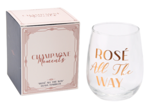 Rose All The Way Stemless Wine Glass